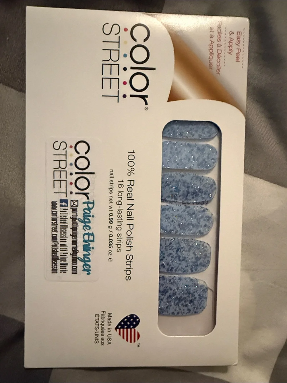 Color Street Ice Castle Blue Glitter Nail Strips